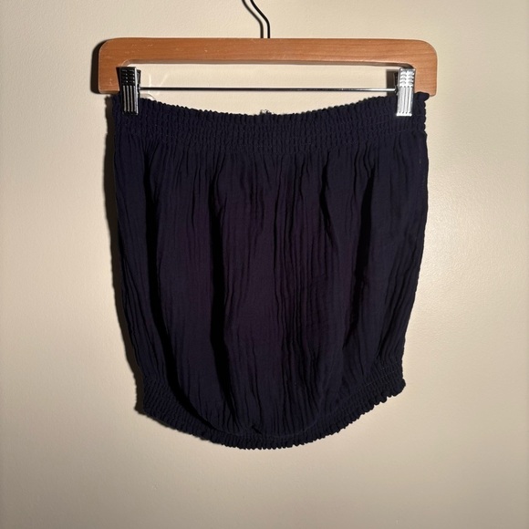 Michael Stars Navy Blue Cotton Gauze Tube Top - Picture 1 of 6